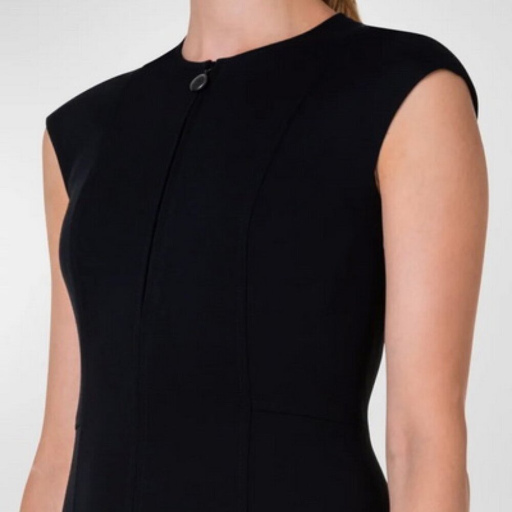Akris Punto Black Cap Sleeve Sheath Dress - Picture 4 of 4